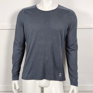 On Running Mens L Performance Long-T Grry Athletic Crew Neck Training Shirt